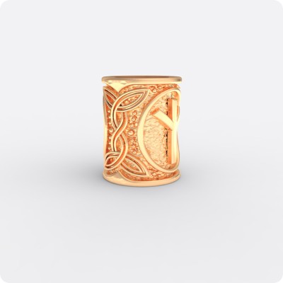 Шарм с руной Альгиз из золота