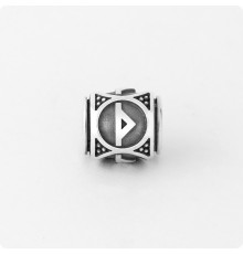 Шарм-бусина с руной Турисаз (Турус) из серебра