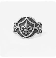 Кольцо с Геральдической Лилией из серебра