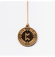 Руна Перт в руническом круге из дерева (руна Та которая скрыта)