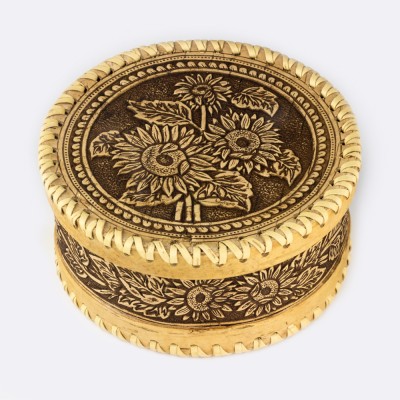 Берестяная шкатулка для оберегов - Подсолнух (большая)