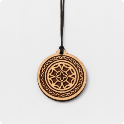 Амулет Глаз Одина из дерева Дуба