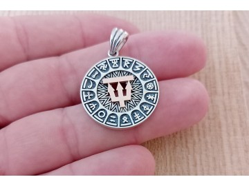 Чертог Ворона в Сварожьем круге (серебро с золотом), 25 мм