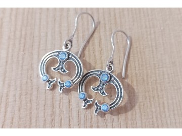 Серьги Лунница три камня