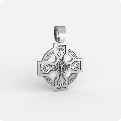 Равносторонний кельтский крест из серебра (ks-217)