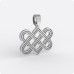Амулет - Переплетенные сердца из серебра