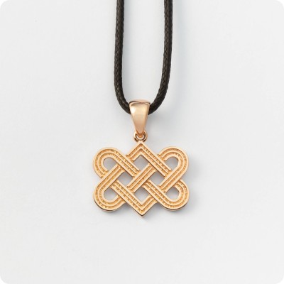 Амулет - Переплетенные сердца из золота