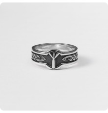 Кольцо с руной Альгиз из серебра
