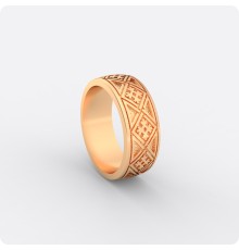 Кольцо с оберегом Целебник из золота