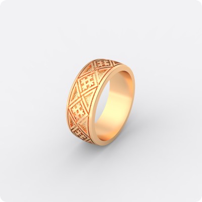 Кольцо с оберегом Целебник из золота