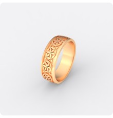 Кольцо Цветок Жизни из золота