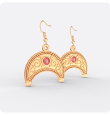 Серьги Лунница из золота с камнем