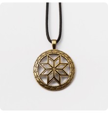 Оберег Алатырь из латуни в круге