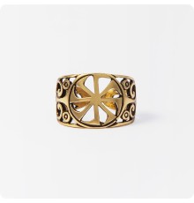 Кольцо с оберегом Коловрат из латуни (литое)