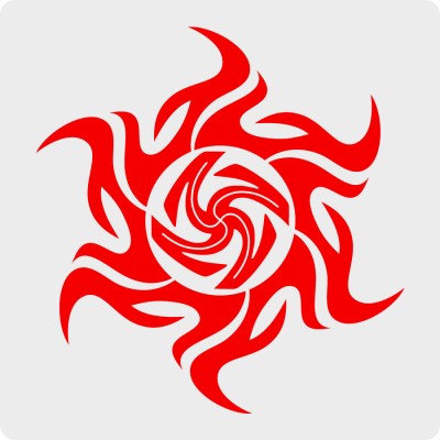 Наклейка с Оберегом Вайга (Символ Тары) в солнце