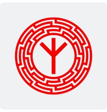 Наклейка руна Альгиз в Солнцевороте