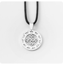 Оберег Духовная Сила из серебра в Солнечном Круге