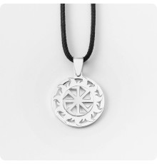 Оберег Коловрат из серебра в Солнечном Круге (посолонь)