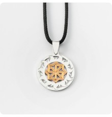 Оберег Молвинец из серебра с золотом в Солнечном Круге