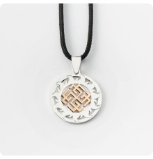 Оберег Сварожич из серебра с золотом в Солнечном Круге