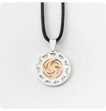 Оберег Вайга (Символ Тары) из серебра с золотом в Солнечном Круге