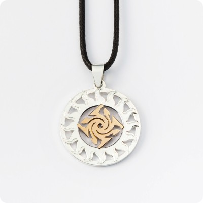 Оберег Гаруда из серебра с золотом (Солнце Славян)