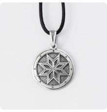 Оберег Алатырь из серебра в Два уровня