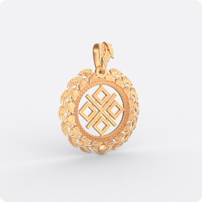 Оберег Макошь (Мокошь) в берёзовых листьях из золота