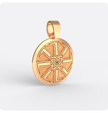 Оберег Коловрат со Звездой Руси (Квадрат Сварога) в два уровня из золота