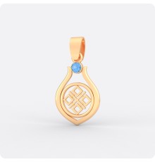 Оберег Макошь (Мокошь) из золота с камнем (капелька)