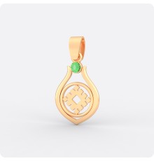 Оберег Репейник счастья из золота с камнем (капелька)