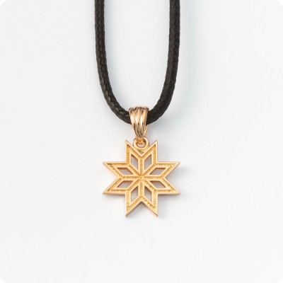 Оберег Алатырь из золота (малый)