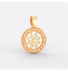 Оберег Алатырь из золота в круге (малый)