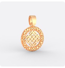 Оберег Символ Белобога из золота в круге (малый)