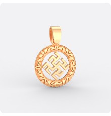 Оберег Одолень трава из золота в круге (малый)