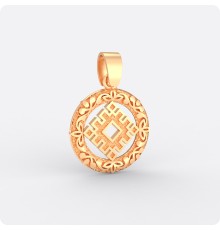 Оберег Репейник счастья из золота в круге (малый)