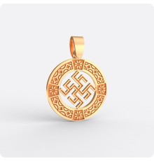 Оберег Цветок Папоротника из золота с узором