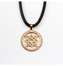 Оберег Звезда Руси (Квадрат Сварога) из золота в круге