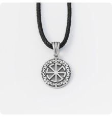 Оберег Ладинец из серебра в круге (малый)