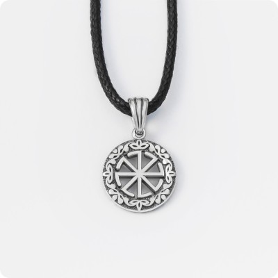 Оберег Колядник из серебра в круге (малый)