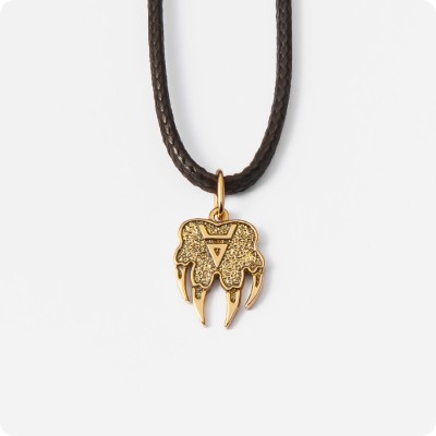 Волчья лапа - печать Велеса (Волоса) из золота (малый)