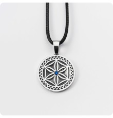 Цветок Жизни (Цветок Афродиты) из серебра с камнем