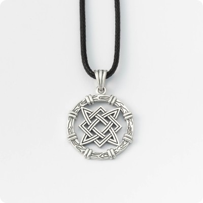 Оберег Звезда Руси (Квадрат Сварога) из серебра