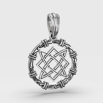 Оберег Звезда Руси (Квадрат Сварога) из серебра