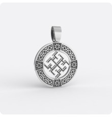 Оберег Духобор из серебра с узором