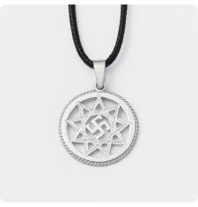Славянский Обережник из серебра в круге