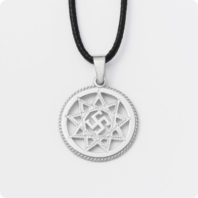 Славянский Обережник из серебра в круге