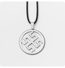 Оберег Боговник из серебра в круге