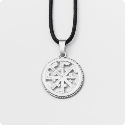 Оберег Свитовит из серебра в круге