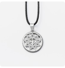 Оберег Символ Расы из серебра в круге